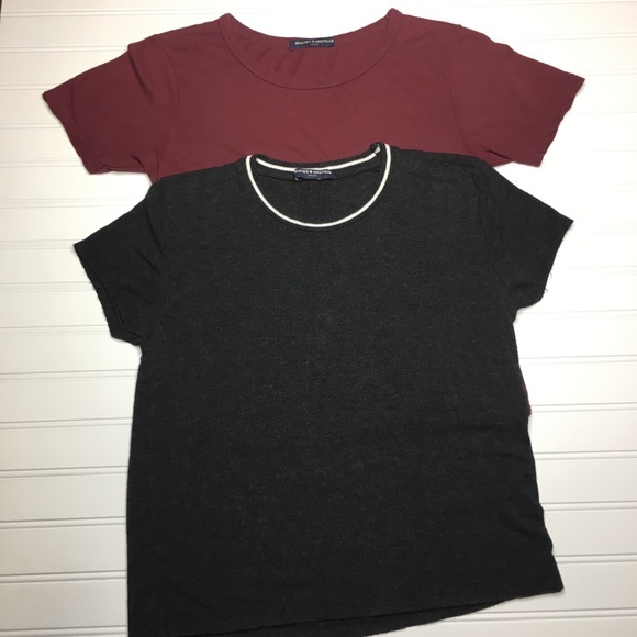 Brandy Melville Tops - Brandy Melville Red and Dark Gray Crop 2 set